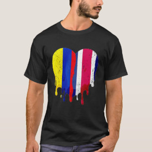 Colombia Costa Rica Flag Heart Citizen Grown Patri T-Shirt
