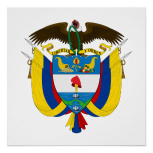 Colombia country coat arms symbol emblem flag poster
