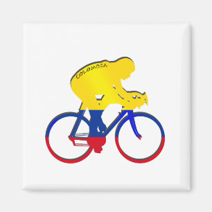 Colombia cyclist Colombian flag bicycle gear Magnet