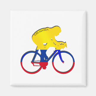 Colombia cyclist Colombian flag bicycle gear Magnet