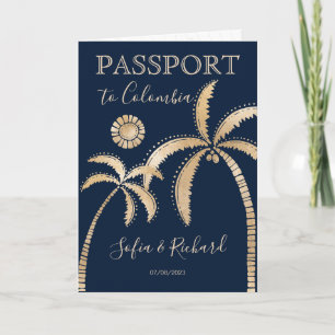 Colombia Destination Wedding Passport QR Code Invitation