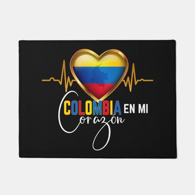 Colombia en mi Corazon Colombian Pride  Doormat (Front)