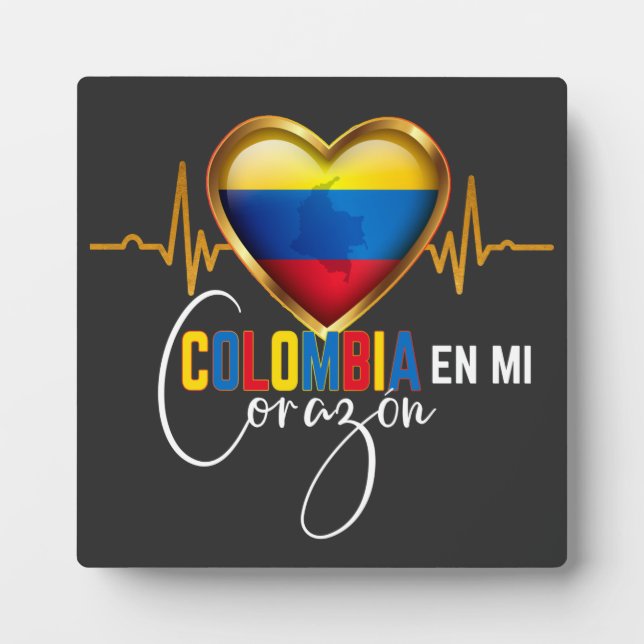 Colombia en mi Corazon Colombian Pride  Plaque (Front)