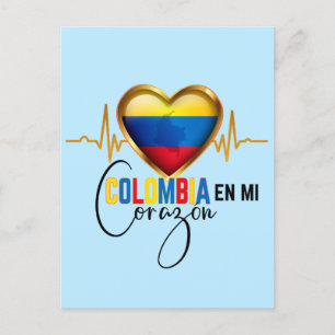 Colombia en mi Corazon Colombian Pride Postcard