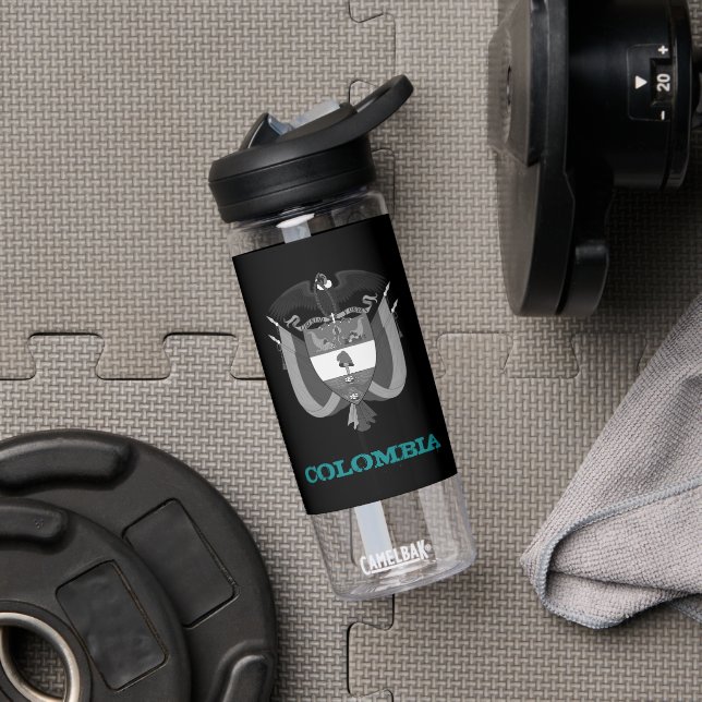 Colombia Fitness & Colombian coat of arms / flag Water Bottle (Gym)