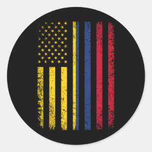 Colombia Flag 4th Of July Usa Colombian Flag Classic Round Sticker