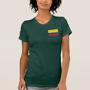 Colombia Flag and Map dk T-Shirt
