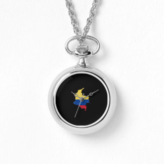 Colombia flag and map watch