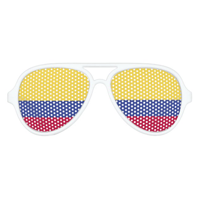 Colombia Flag Aviator Sunglasses (Front)