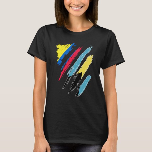 Colombia Flag Bahamas Grown Patriot Country Stripe T-Shirt (Front)