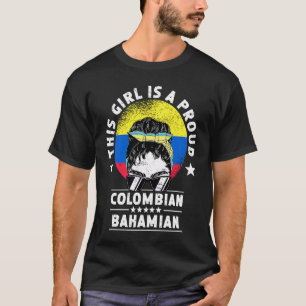 Colombia Flag Bahamas Grown Women Girl Citizen Pri T-Shirt