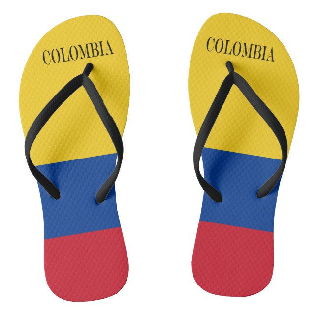 Colombia flag - Bandera De Colombia Flip Flops (Footbed)