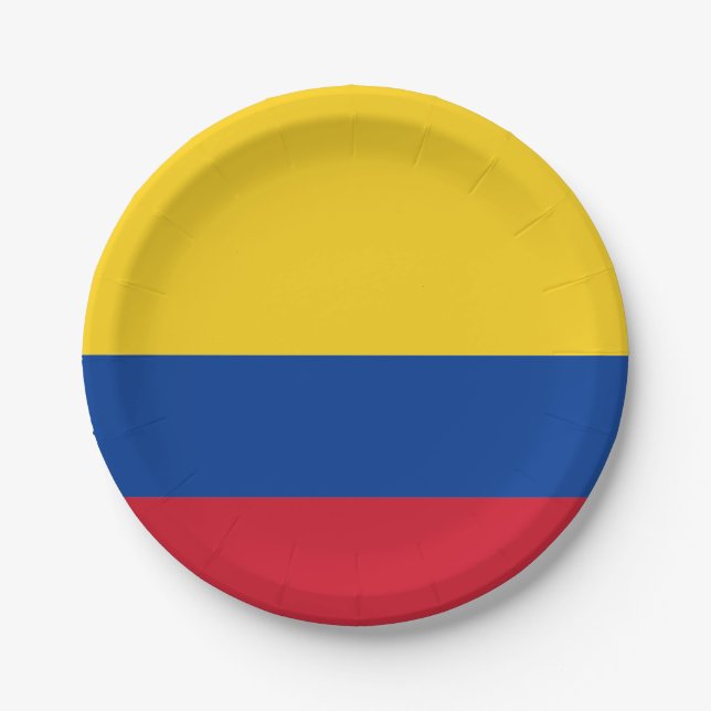 Colombia flag - Bandera De Colombia Paper Plate (Front)