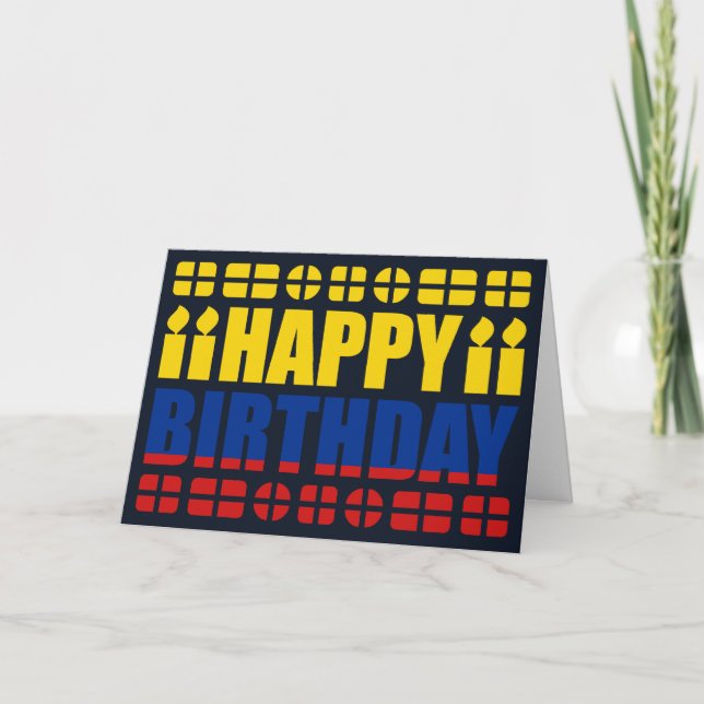 Colombia Flag Birthday Card (Front)