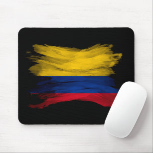 Colombia flag brush stroke, national flag mouse mat