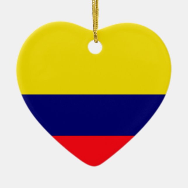 Colombia flag ceramic tree decoration (Front)