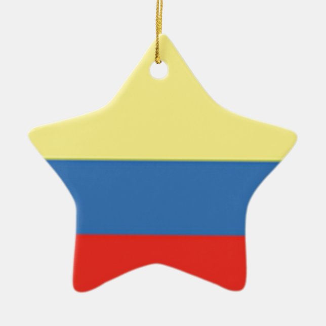 Colombia Flag Ceramic Tree Decoration (Front)