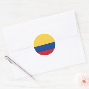 Colombia flag classic round sticker