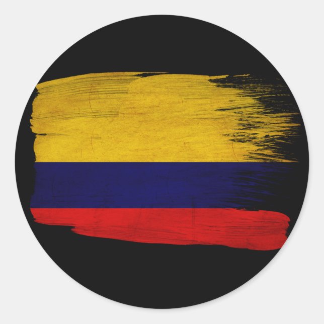 Colombia Flag Classic Round Sticker (Front)