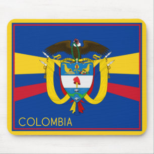 Colombia Flag & Coat Of Arms Mouse Mat
