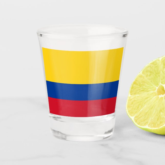 Colombia Flag Colombian Patriotic Shot Glass (Front)