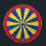 Colombia Flag Colourful Patriotic Dart Board<br><div class="desc">Colombia Flag Colourful Patriotic Dart Board in the colours of the Colombia flag. Dartboard is covered in the twenty slices surrounded by the circular outline, all painted in the national flag colours. The small representation of the national flag is very subtly integrated in the middle of the board. The design...</div>