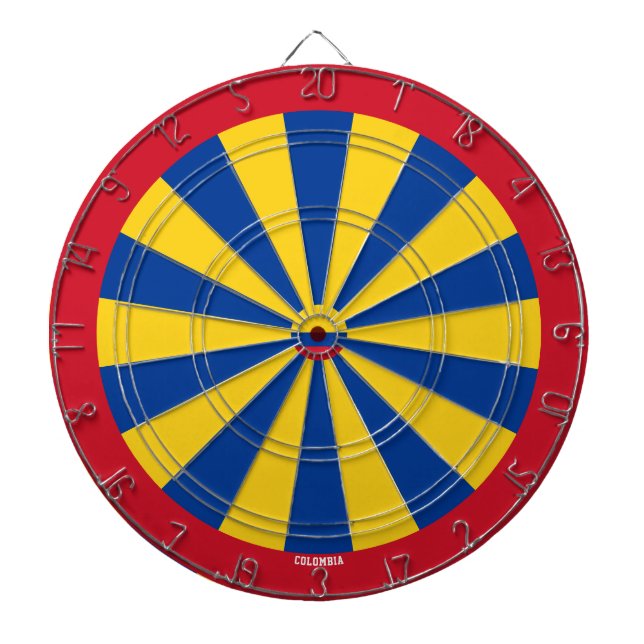 Colombia Flag Colourful Patriotic Dart Board (Front)