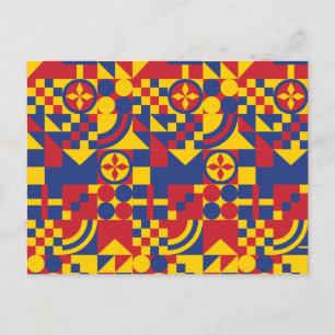 Colombia Flag Colourful Pattern Postcard