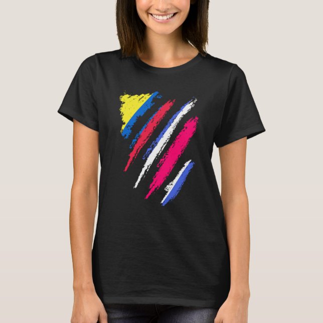 Colombia Flag Costa Rica Grown Patriot Country Str T-Shirt (Front)