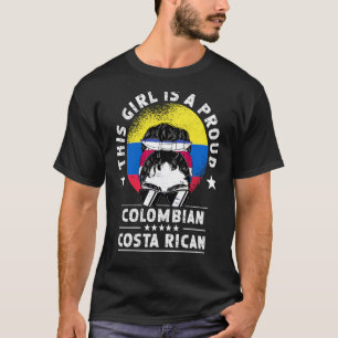 Colombia Flag Costa Rica Grown Women Girl Citizen  T-Shirt