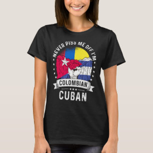 Colombia Flag Cuba Grown  Humour Citizen Pride T-Shirt
