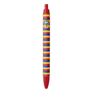 Colombia Flag Cute Patriotic Black Ink Pen