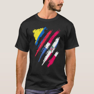 Colombia Flag Dominican Grown Patriot Country Stri T-Shirt