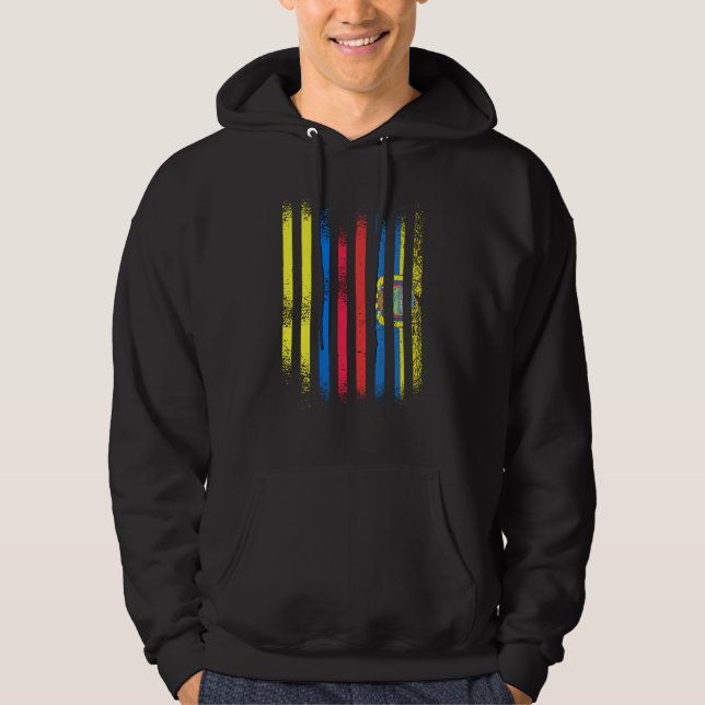 Colombia Flag Ecuador Grown Country Flags Stripes Hoodie (Front)