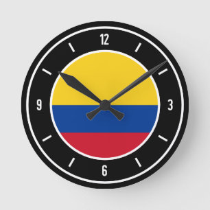 Colombia Flag Elegant Round Clock