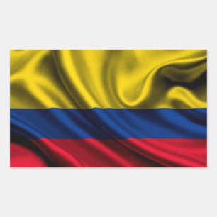 Colombia Flag Fabric Rectangular Sticker