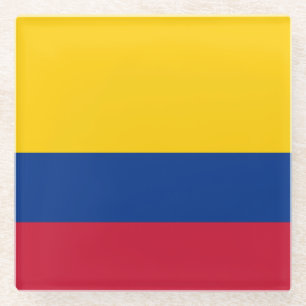 Colombia Flag Glass Coaster