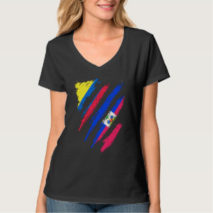 Colombia Flag Haiti Grown Patriot Country Stripes T-Shirt