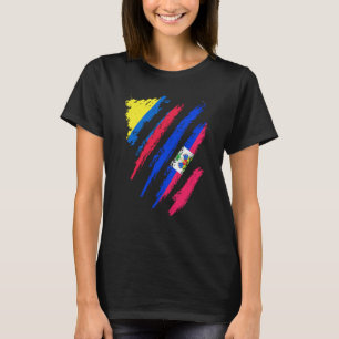 Colombia Flag Haiti Grown Patriot Country Stripes T-Shirt