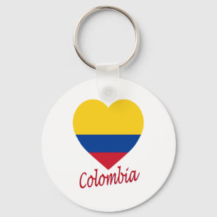 Colombia Flag Heart Key Ring