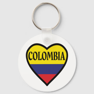 Colombia Flag Heart Keychain