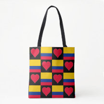 Colombia Flag Heart Pattern Patriotic Colombian
