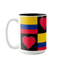 Colombia Flag Heart Pattern Patriotic Colombian