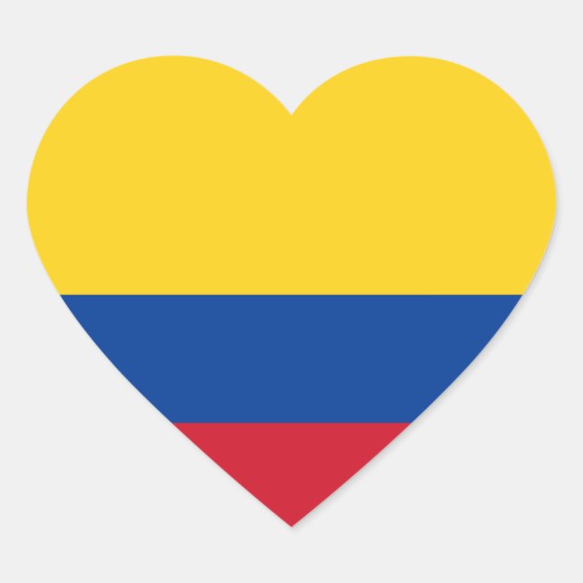 Colombia Flag Heart Sticker (Front)
