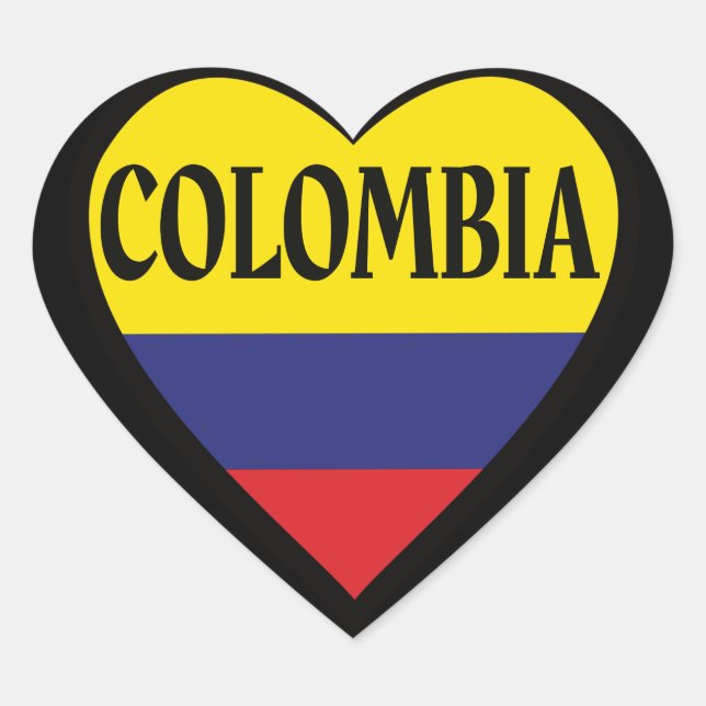 Colombia Flag Heart Sticker (Front)
