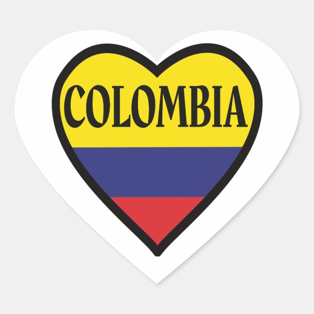 Colombia Flag Heart Sticker (Front)