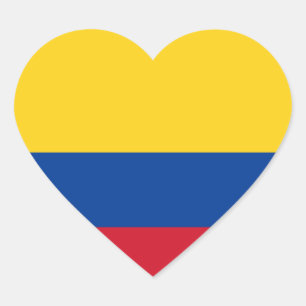 Colombia Flag Heart Sticker