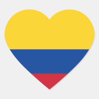 Colombia Flag Heart Sticker