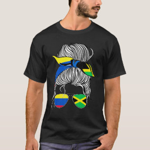 Colombia Flag Jamaica Grown Women Girl Country T-Shirt