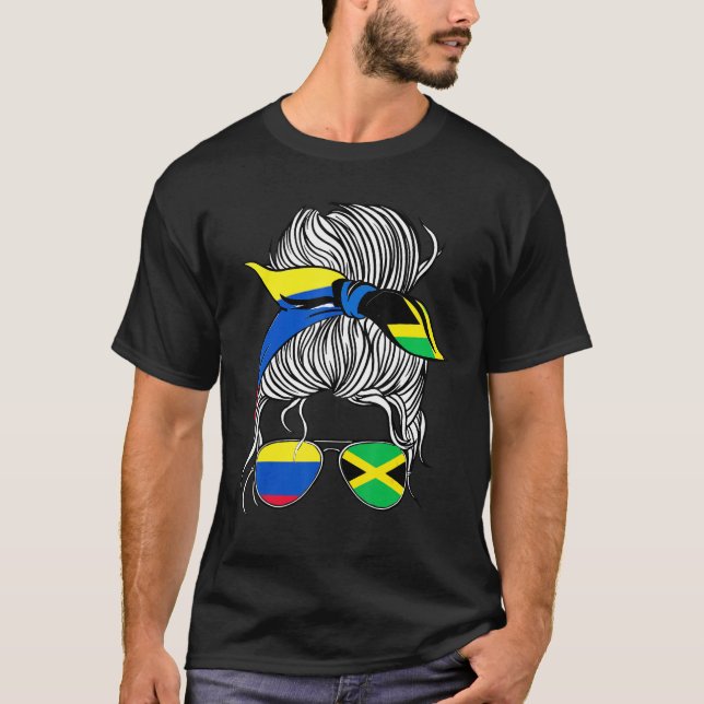 Colombia Flag Jamaica Grown Women Girl Country T-Shirt (Front)